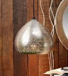 Noble Electricals Silver Ciara Etched Metal Pendant Light NED11.57
