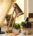 Noble Electricals Wood Color & Brown Zorro Rustic Table Lamp NED13.36