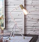 Noble Electricals White & Gold Elara Metal Tripod Table Lamp NED13.20